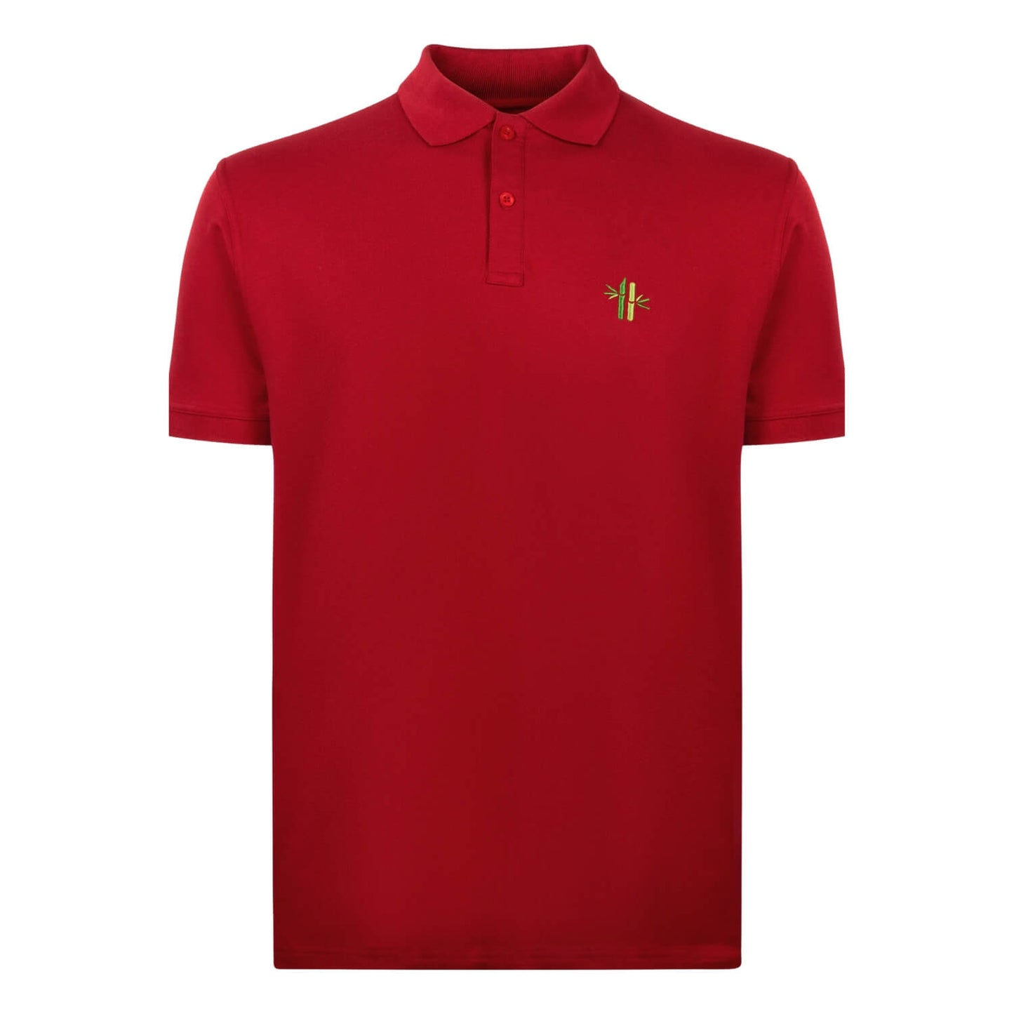 Front view of a regular fit Pique Bamboo Cotton Polo in Rust Red with closed collar - Robumi Lifestyle