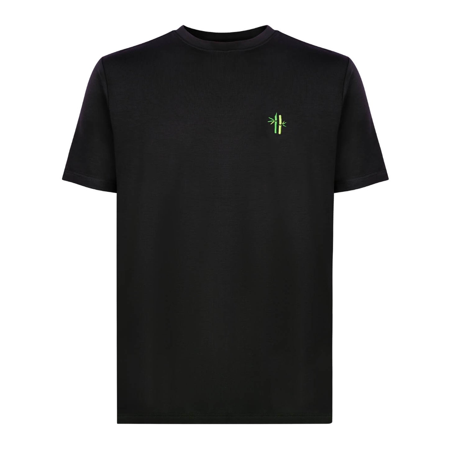 Front of Everyday Bamboo crew neck Shirt | Pitch Black - Robumi Lifestyle