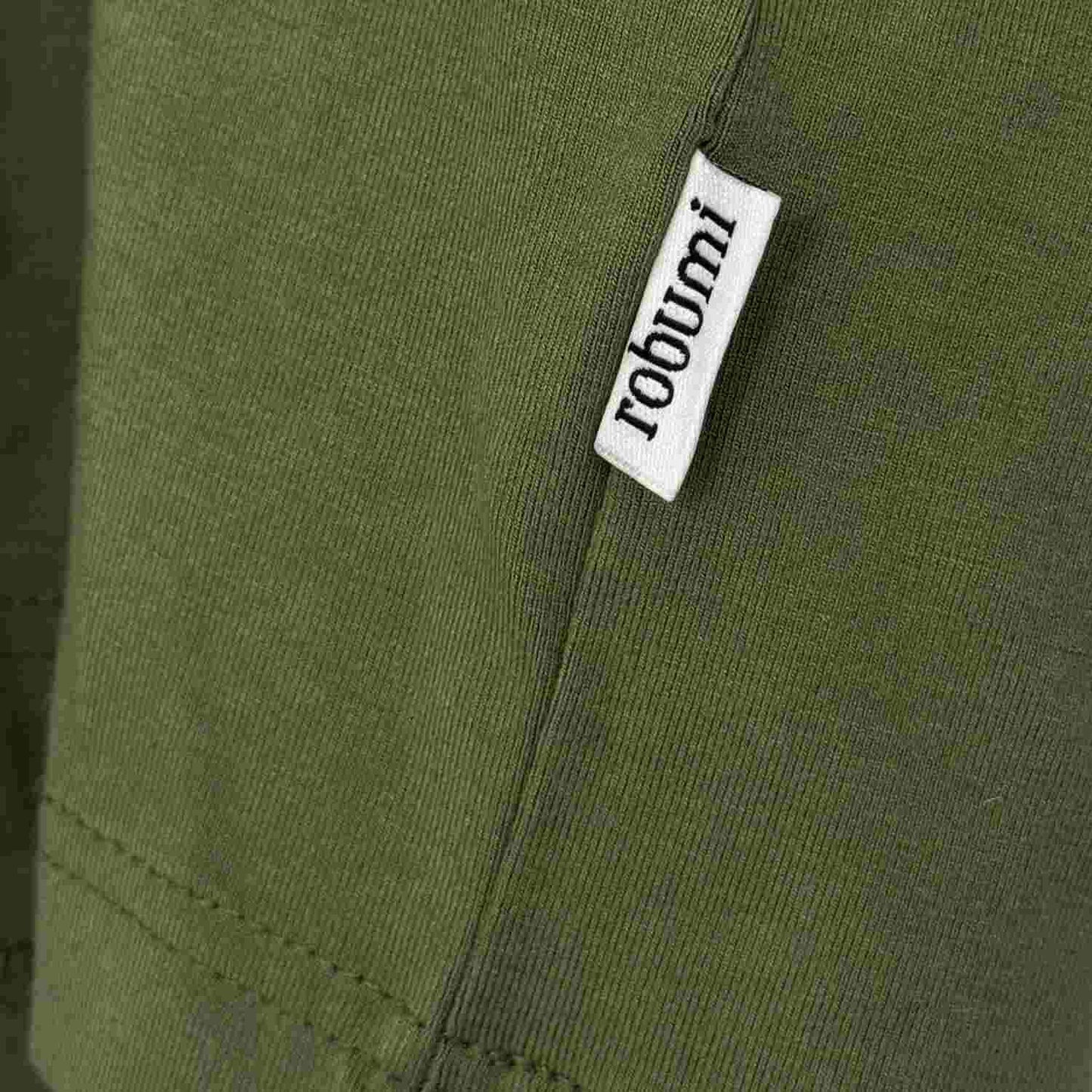 Side label of Everyday Bamboo Shirt | Olive Green - Robumi Lifestyle