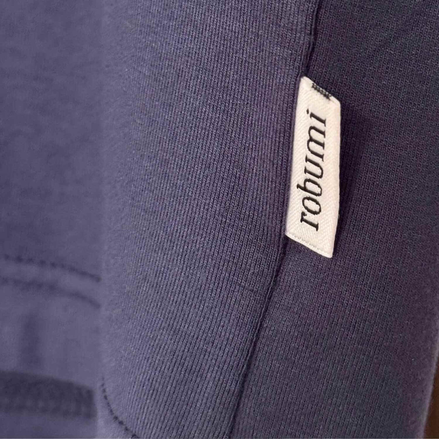 Side label on a Everyday Bamboo Crew Neck Shirt | Navy Blue - Robumi Lifestyle