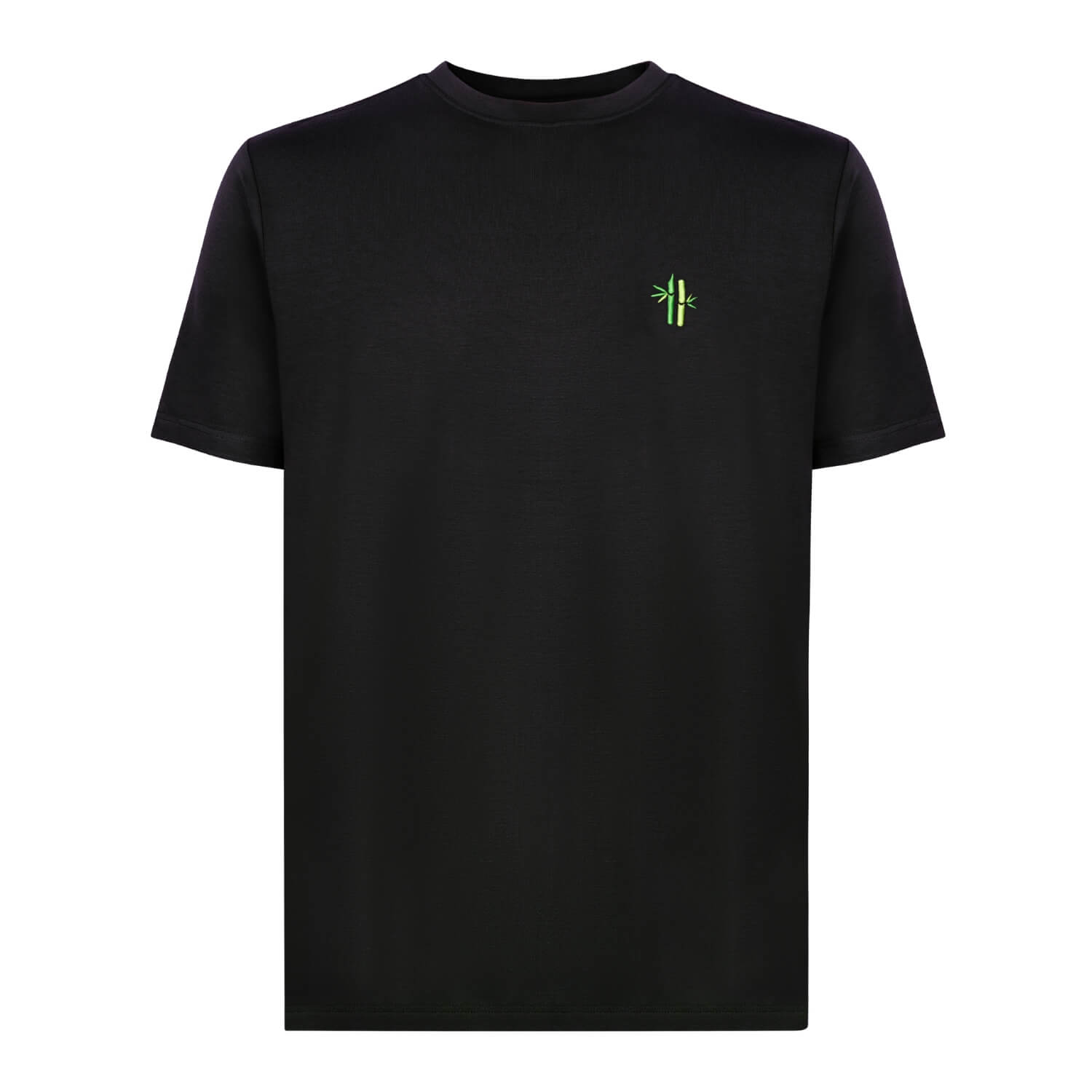 Front of Everyday Bamboo crew neck Shirt | Pitch Black - Robumi Lifestyle