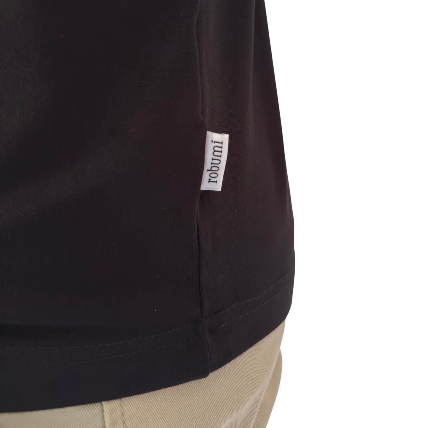 Side label of Everyday Bamboo Shirt | Pitch Black - Robumi Lifestyle